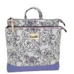 Mochila Doble Estampada de Algodón La Matilda con Bolsillo Frontal para Mujer-RosaVioleta- Mayorista España
