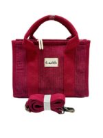 Bonito Bolso de Mano en Algodón La Matilda con Diseño Pana para Mujer-RojoVino- Mayorista España