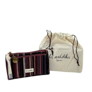 Monedero Estampado de Algodón La Matilda para Mujer con Bolsillo Frontal y Cremallera-LineaFuego- Mayorista España