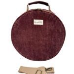 Bolso Bandolera Redondo Estampado en Algodón La Matilda para Mujer con Asa Corta-EspigaMarrónOscuro- Mayorista España