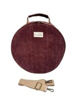 Bolso Bandolera Redondo Estampado en Algodón La Matilda para Mujer con Asa Corta-EspigaMarrónOscuro- Mayorista España