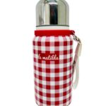 Termo de Acero Inoxidable Estampado La Matilda con Filtro para Infusiones para Mujer-VichyRojo- Mayorista España