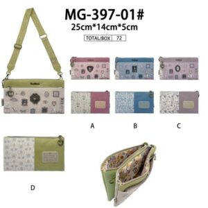 Bolso Bandolera Sintético Cats de Mujer con 3 Bolsillos con Cremallera y Corazones Decorativos-All- Mayorista España