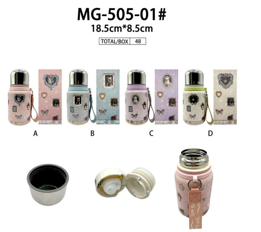 Botella Termo Cats de Mujer con 2 Tapones, Caja y Asa de Mano-All- Mayorista España