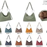 Bolso de Hombro Sintético Tipo Hobo con Asa Larga de Aros y Bolsillo Trasero Mujer