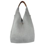Bolso de Hombro en Lino Lavado con Asa de Color, Botón y Gran Capacidad para Mujer - Imagen 10