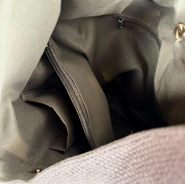 Bolso de Hombro en Lino Lavado con Asa de Color, Botón y Gran Capacidad para Mujer - Imagen 12