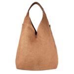 Bolso de Hombro en Lino Lavado con Asa de Color, Botón y Gran Capacidad para Mujer - Imagen 11
