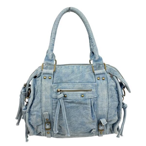 Bolso Casual de Mujer en Tela Vaquera de Algodón con Bandolera y Múltiples Bolsillos - Imagen 4
