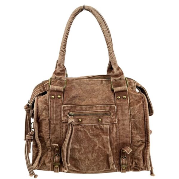 Bolso Casual de Mujer en Tela Vaquera de Algodón con Bandolera y Múltiples Bolsillos - Imagen 6