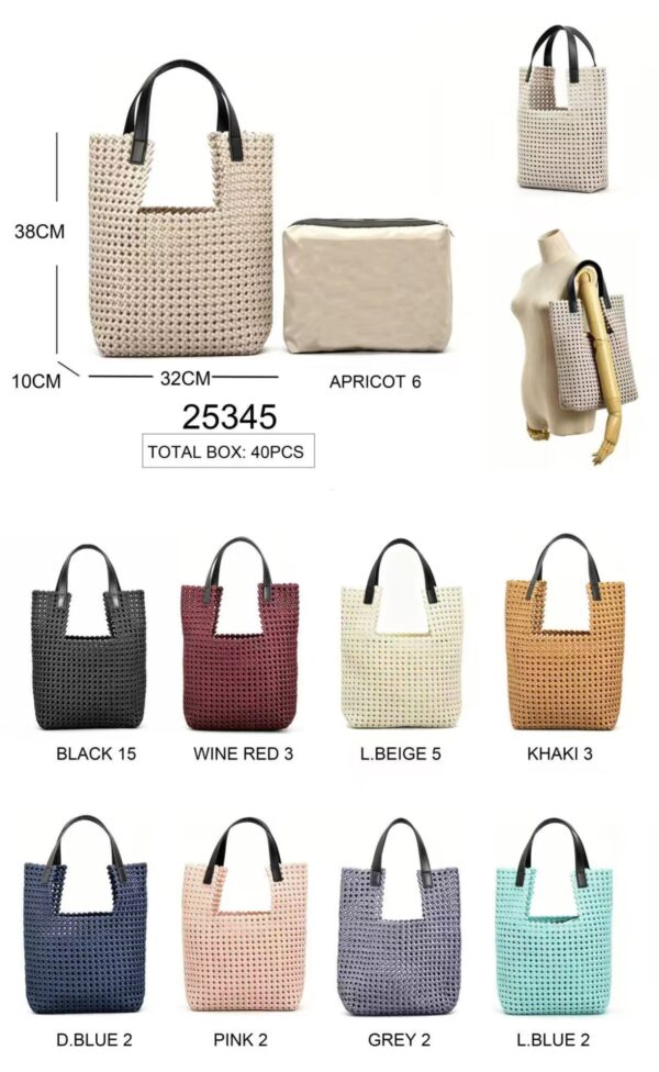 Bolso de Mujer Premium en Nylon Acolchado con Trenzado Artesanal y Neceser Extra - Imagen 2