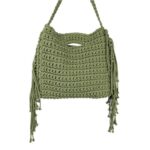 Bolso de Mano en Algodón Estilo Ganchillo con Flecos Laterales Decorativos para Mujer - Imagen 3