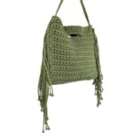 Bolso de Mano en Algodón Estilo Ganchillo con Flecos Laterales Decorativos para Mujer - Imagen 5