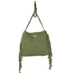 Bolso de Mano en Algodón Estilo Ganchillo con Flecos Laterales Decorativos para Mujer - Imagen 4