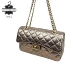 Bolso acolchado grande de piel auténtico con solapa para Mujer - Imagen 6