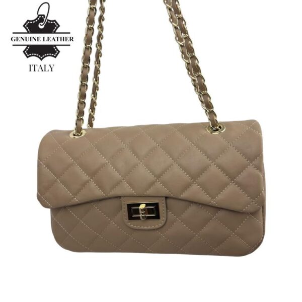 Bolso acolchado grande de piel auténtico con solapa para Mujer - Imagen 4