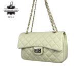 Bolso acolchado grande de piel auténtico con solapa para Mujer - Imagen 2