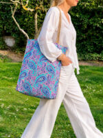 Bolso Shopper Artesanal Estilo Étnico con Asas de Yute para Mujer