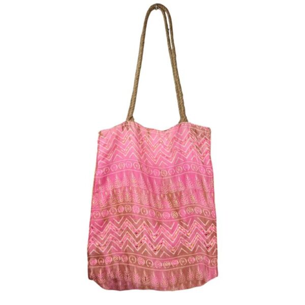 Bolso Shopper Artesanal Estilo Étnico con Asas de Yute para Mujer - Imagen 5