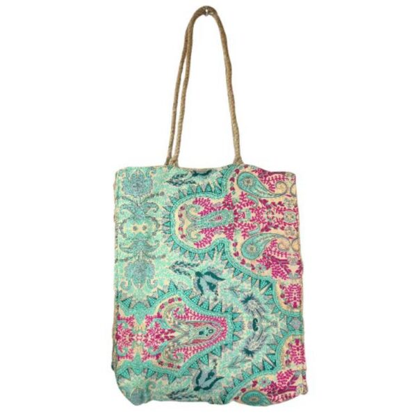Bolso Shopper Artesanal Estilo Étnico con Asas de Yute para Mujer - Imagen 5