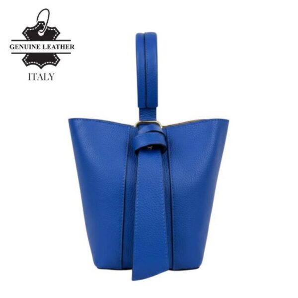 Bolso Tipo Cubo de Piel Italiana con Lazo Decorativo y Bolso Interior para Mujer - Imagen 9