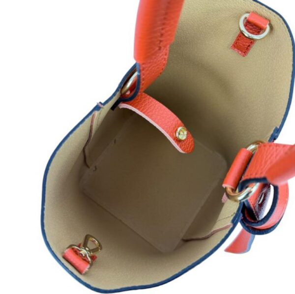 Bolso Tipo Cubo de Piel Italiana con Lazo Decorativo y Bolso Interior para Mujer - Imagen 16