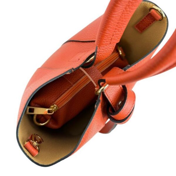 Bolso Tipo Cubo de Piel Italiana con Lazo Decorativo y Bolso Interior para Mujer - Imagen 17