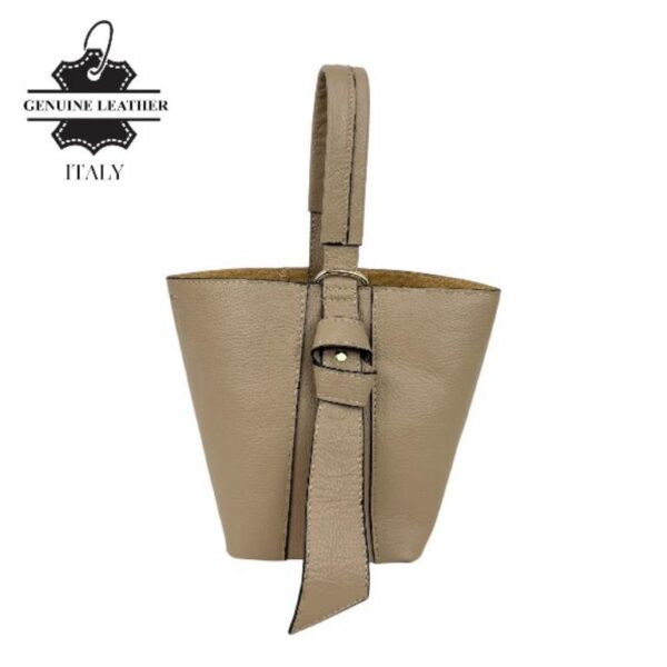 Bolso Tipo Cubo de Piel Italiana con Lazo Decorativo y Bolso Interior para Mujer - Imagen 12