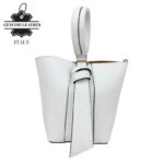 Bolso Tipo Cubo de Piel Italiana con Lazo Decorativo y Bolso Interior para Mujer - Imagen 14