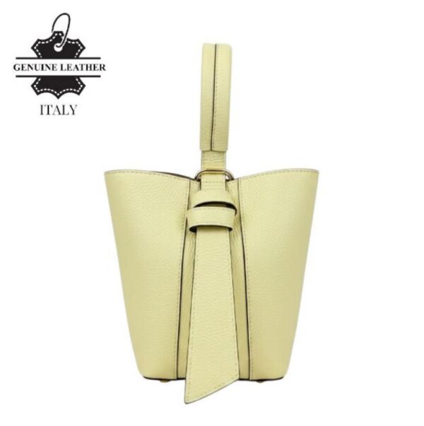 Bolso Tipo Cubo de Piel Italiana con Lazo Decorativo y Bolso Interior para Mujer - Imagen 10