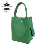 Bolso de Piel Italiana tipo Bucket para Mujer con Lazo y Bolsito interior para Mujer - Imagen 12