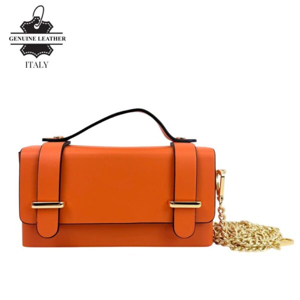 Bolsito de Mano Compacto en Piel con Tachuelas Decorativas y Solapa de 2 Botones para Mujer - Imagen 6