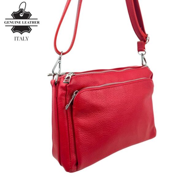Bolso Bandolera de Piel Italiana con Gran Calidad y 4 Bolsillos con Cremallera para Mujer - Imagen 10