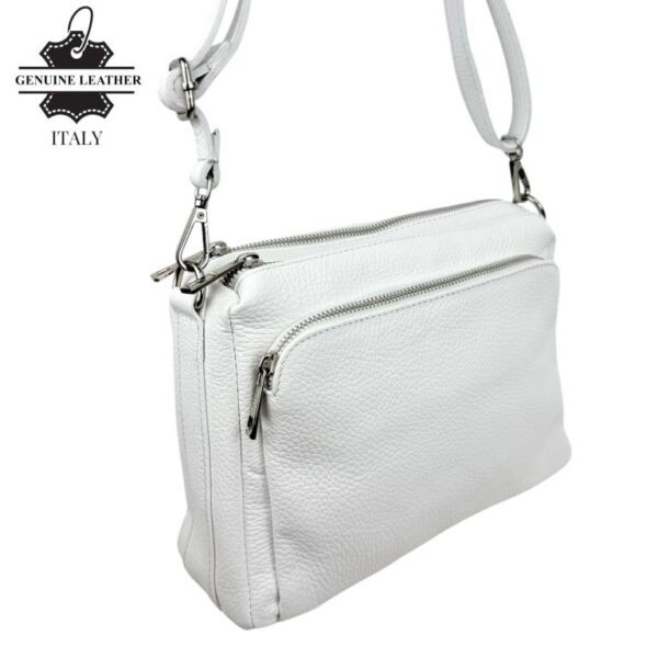 Bolso Bandolera de Piel Italiana con Gran Calidad y 4 Bolsillos con Cremallera para Mujer - Imagen 9