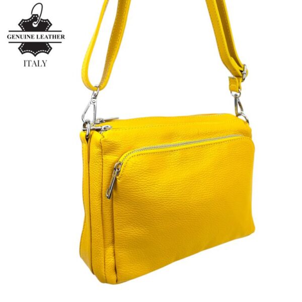 Bolso Bandolera de Piel Italiana con Gran Calidad y 4 Bolsillos con Cremallera para Mujer - Imagen 12