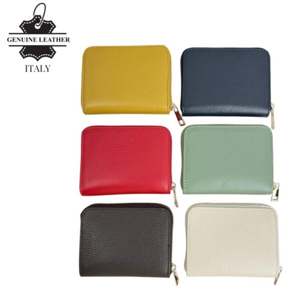 Cartera Pequeña de Piel Italiana para Mujer con Cremallera y Múltiples Compartimentos - Imagen 2