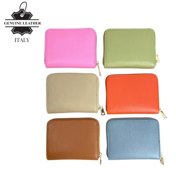 Cartera Pequeña de Piel Italiana para Mujer con Cremallera y Múltiples Compartimentos - Imagen 3