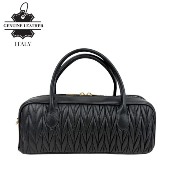 Bolso de Mano tipo Baguette Piel Italiana con Frontal Original y 2 Cremalleras para Mujer - Imagen 4