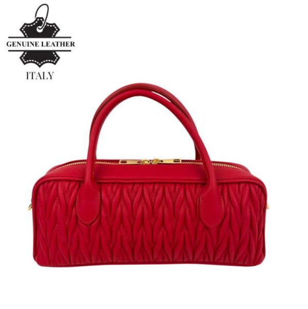 Bolso de Mano tipo Baguette Piel Italiana con Frontal Original y 2 Cremalleras para Mujer - Imagen 6
