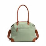 Amplio Bolso de Hombro Bicolor en Tela Nylon con Bolsillo Trasero y Cremallera para Mujer - Imagen 3