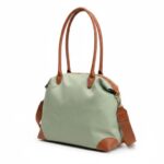 Amplio Bolso de Hombro Bicolor en Tela Nylon con Bolsillo Trasero y Cremallera para Mujer - Imagen 4
