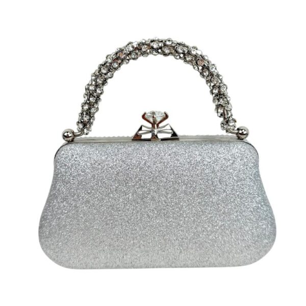 Bolso de Fiesta Mujer con Efecto Brillante, Lentejuelas y Cierre de Click con Diamante - Imagen 3