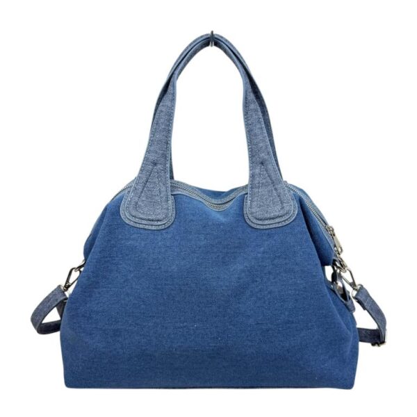 Bolso Grande de Algodón Estilo Vaquero para Mujer con Cremallera y 2 Asas para Mujer - Imagen 4