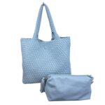 Bolso de Hombro Sintético Trenzado con 2 Cierres + Bolso Bandolera Extra para Mujer