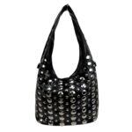 Bolso de Hombro Sintético de Mujer con Frontal de Tachuelas, Asa y Tira Bandolera - Imagen 6