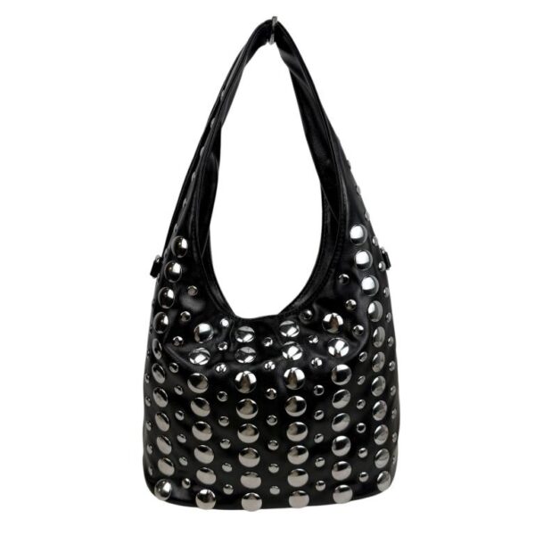 Bolso de Hombro Sintético de Mujer con Frontal de Tachuelas, Asa y Tira Bandolera - Imagen 6