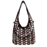 Bolso de Hombro Sintético de Mujer con Frontal de Tachuelas, Asa y Tira Bandolera - Imagen 4
