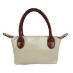 Bolso de Mano Sintético tipo Charol con Asas Cortas Marrones y Cremallera para Mujer - Imagen 9