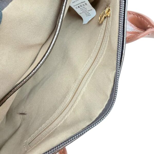 Bolso de Mano Sintético tipo Charol con Asas Cortas Marrones y Cremallera para Mujer - Imagen 11
