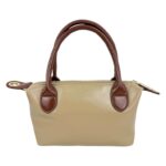Bolso de Mano Sintético tipo Charol con Asas Cortas Marrones y Cremallera para Mujer - Imagen 6